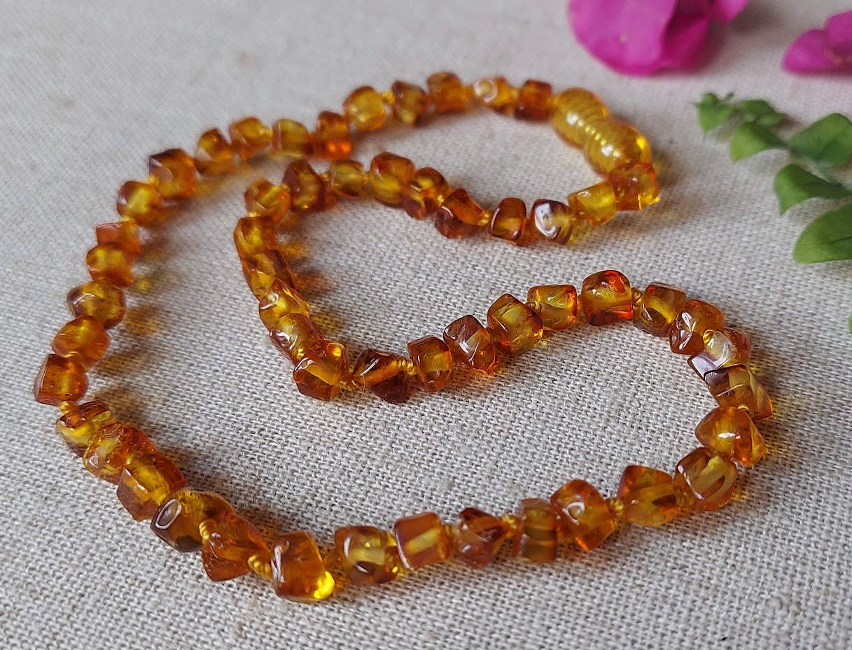 FACETED Honey Baltic Amber Necklace