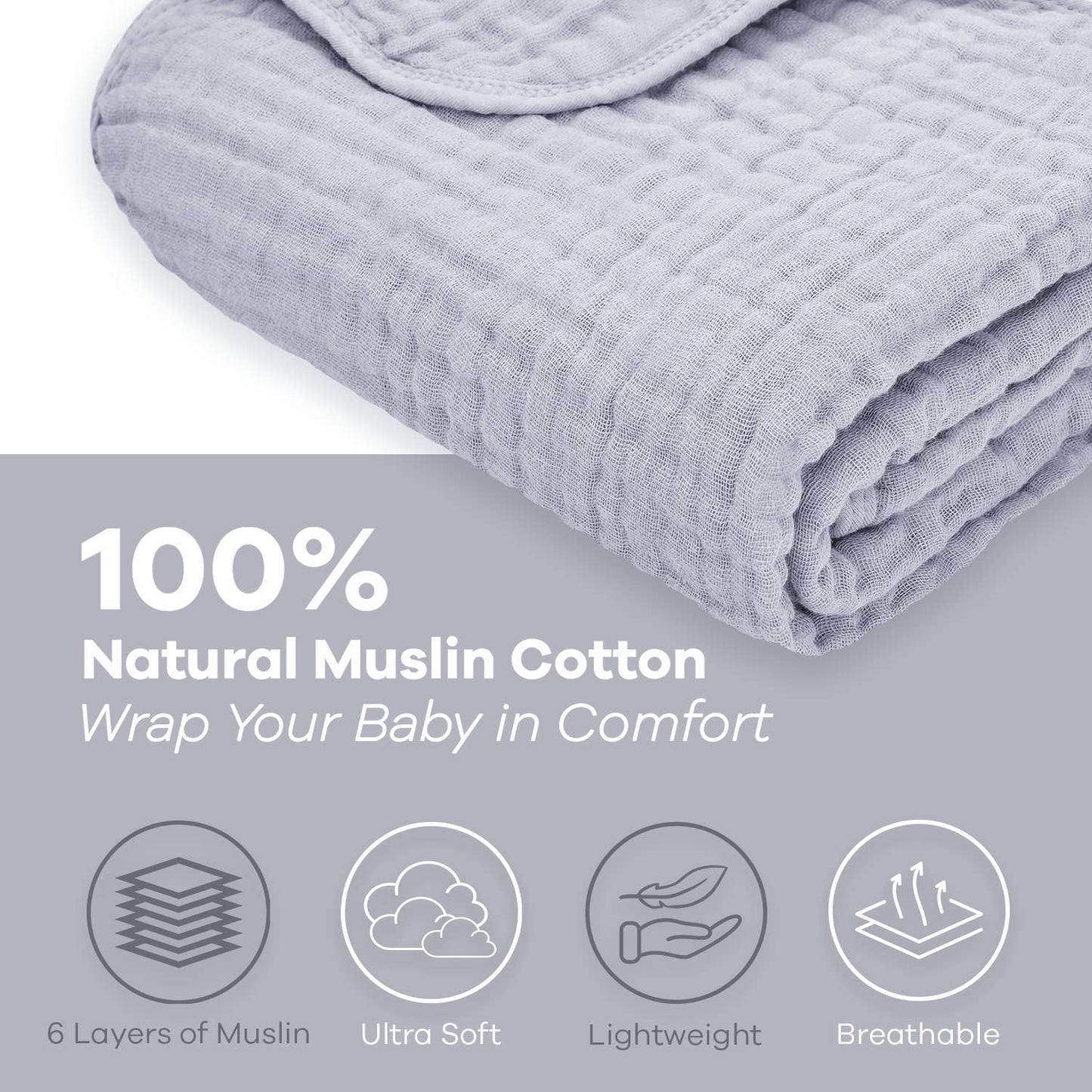 Baby Muslin Cotton Blankets by Comfy Cubs