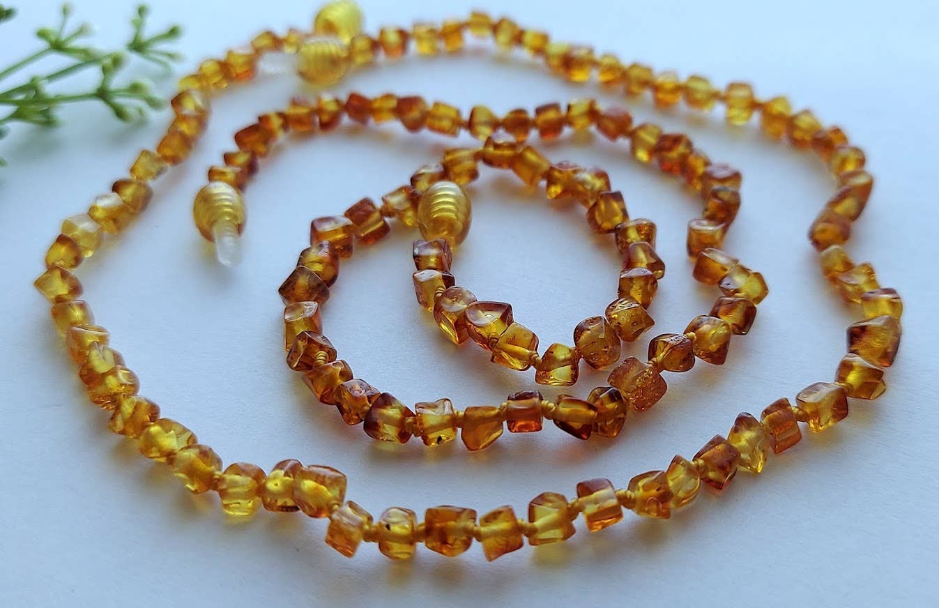 FACETED Honey Baltic Amber Necklace