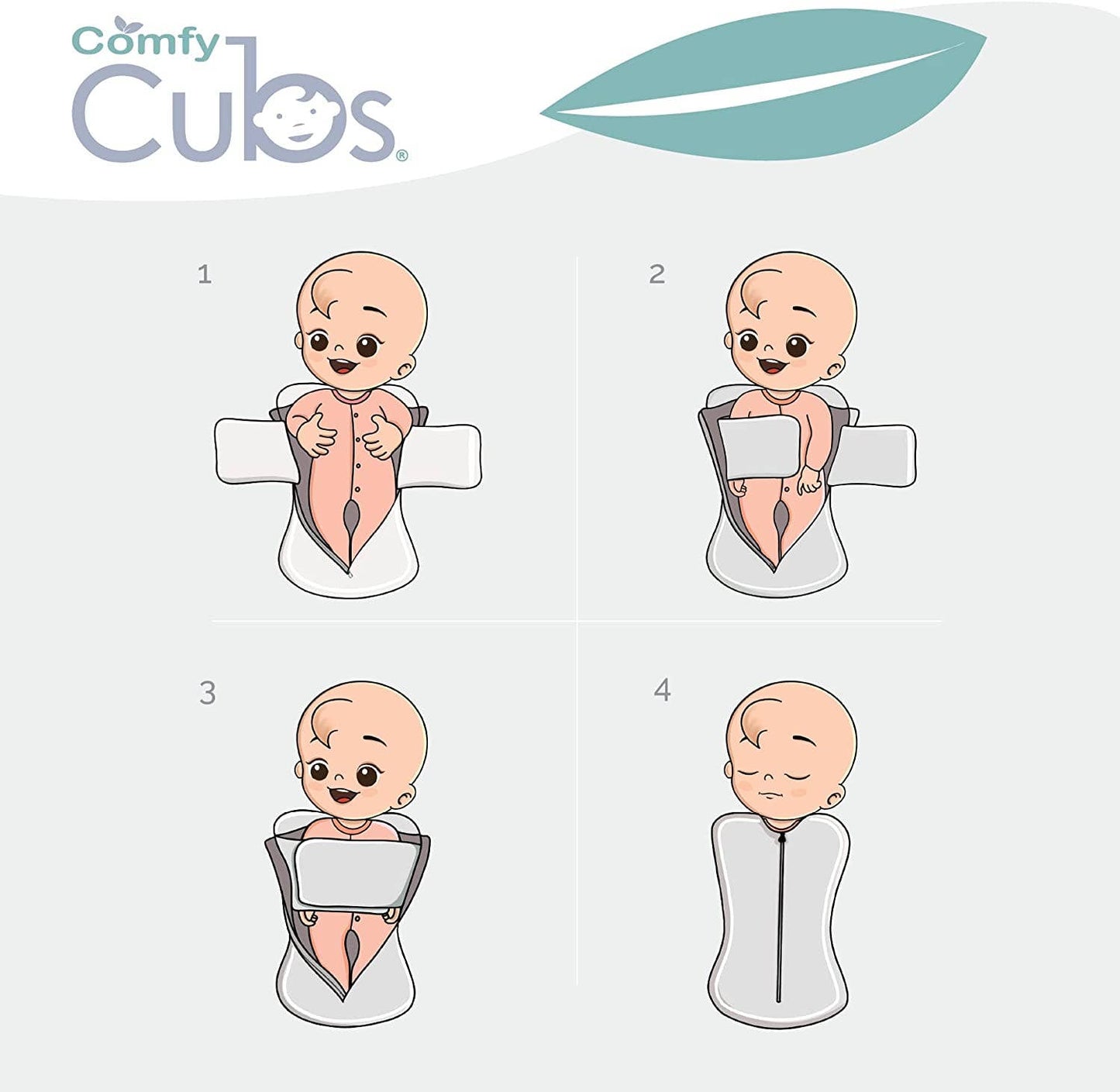 Easy Zipper Swaddle Blankets by Comfy Cubs