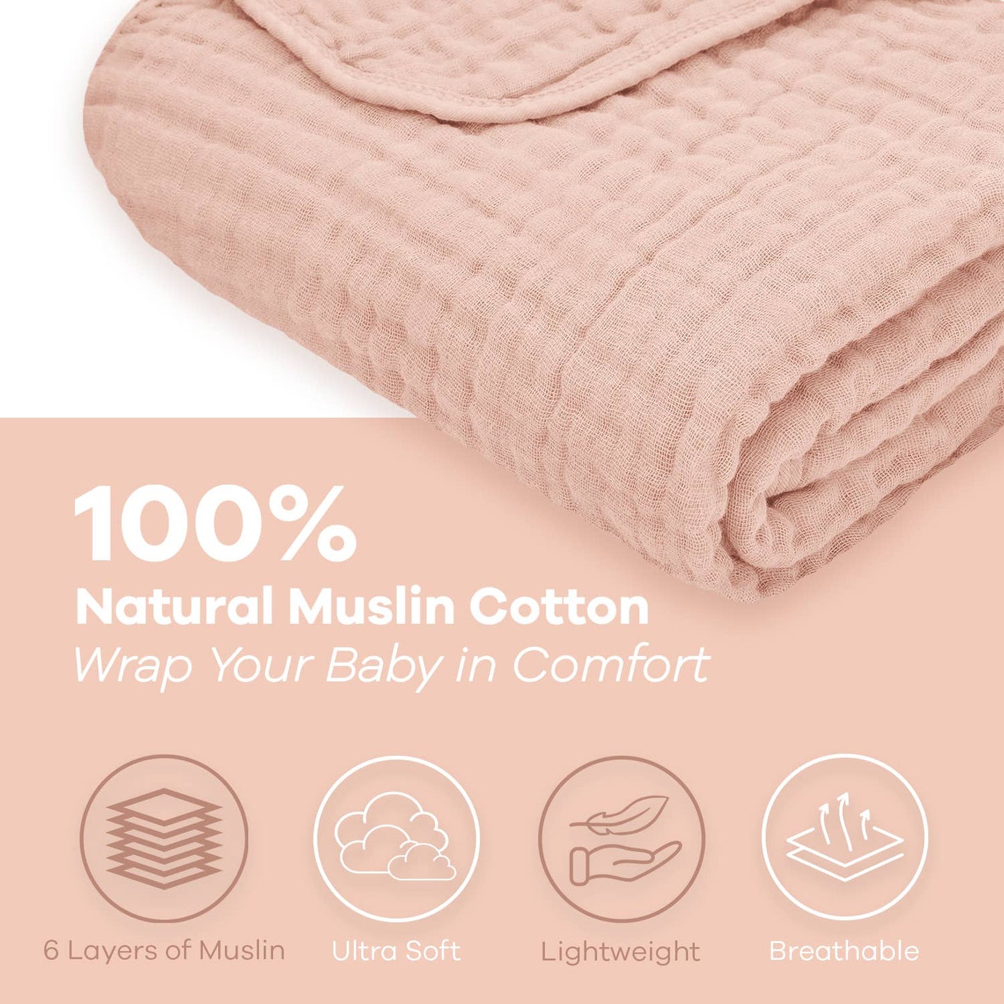 Baby Muslin Cotton Blankets by Comfy Cubs