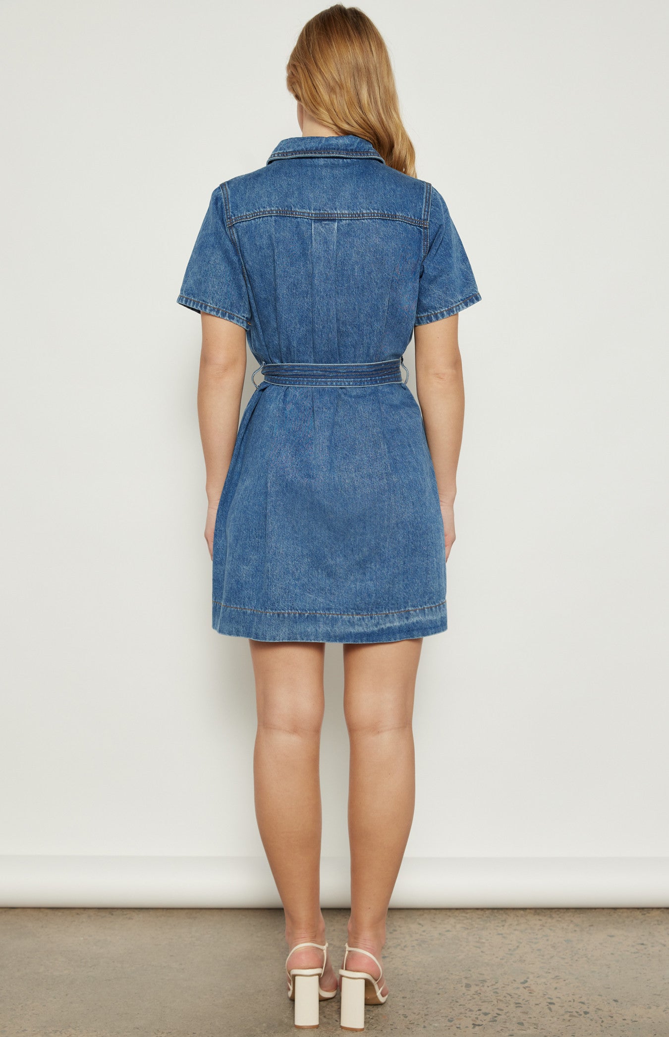 Button Up Denim Mini Dress