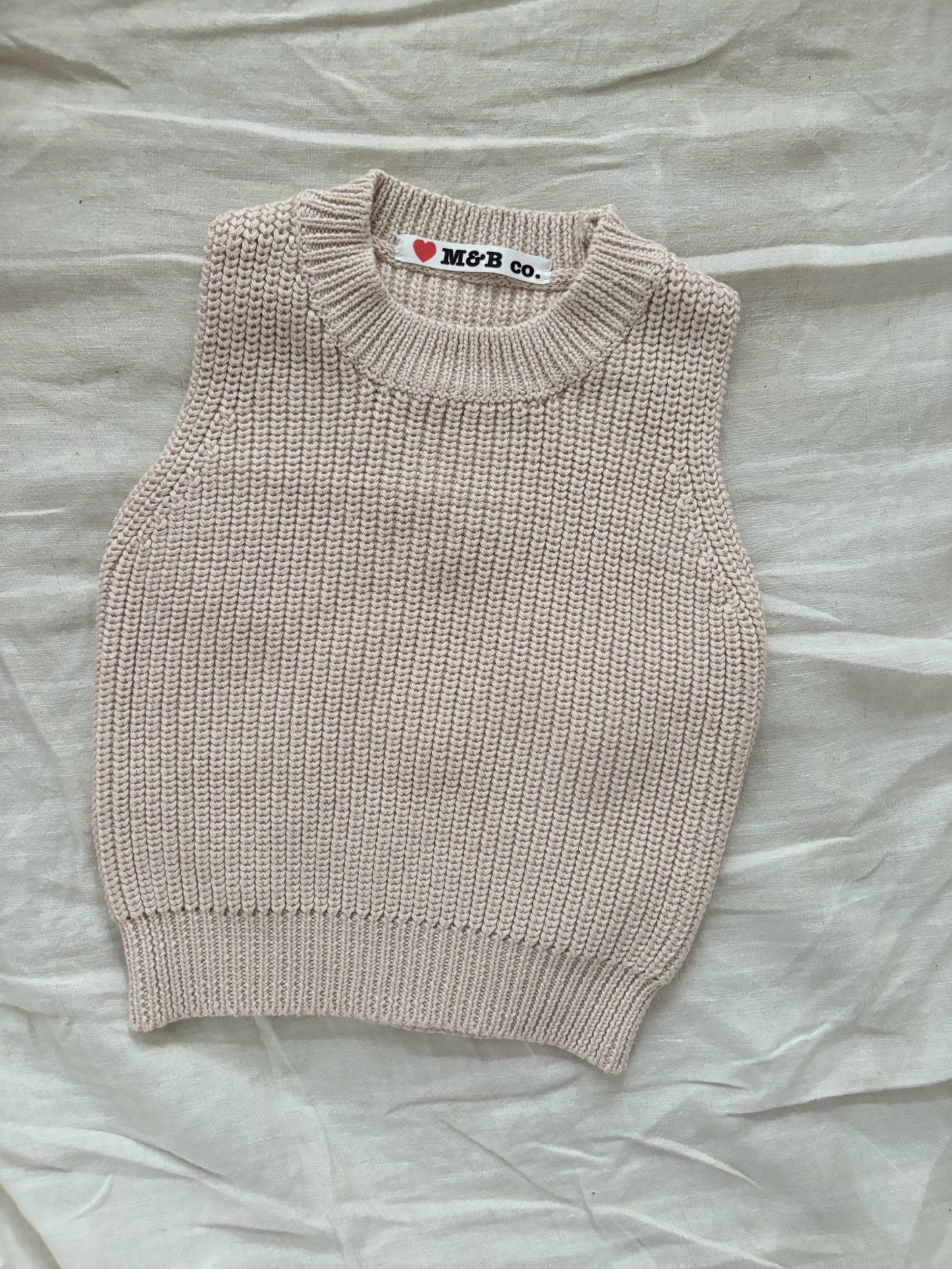 100% cotton knitted vest