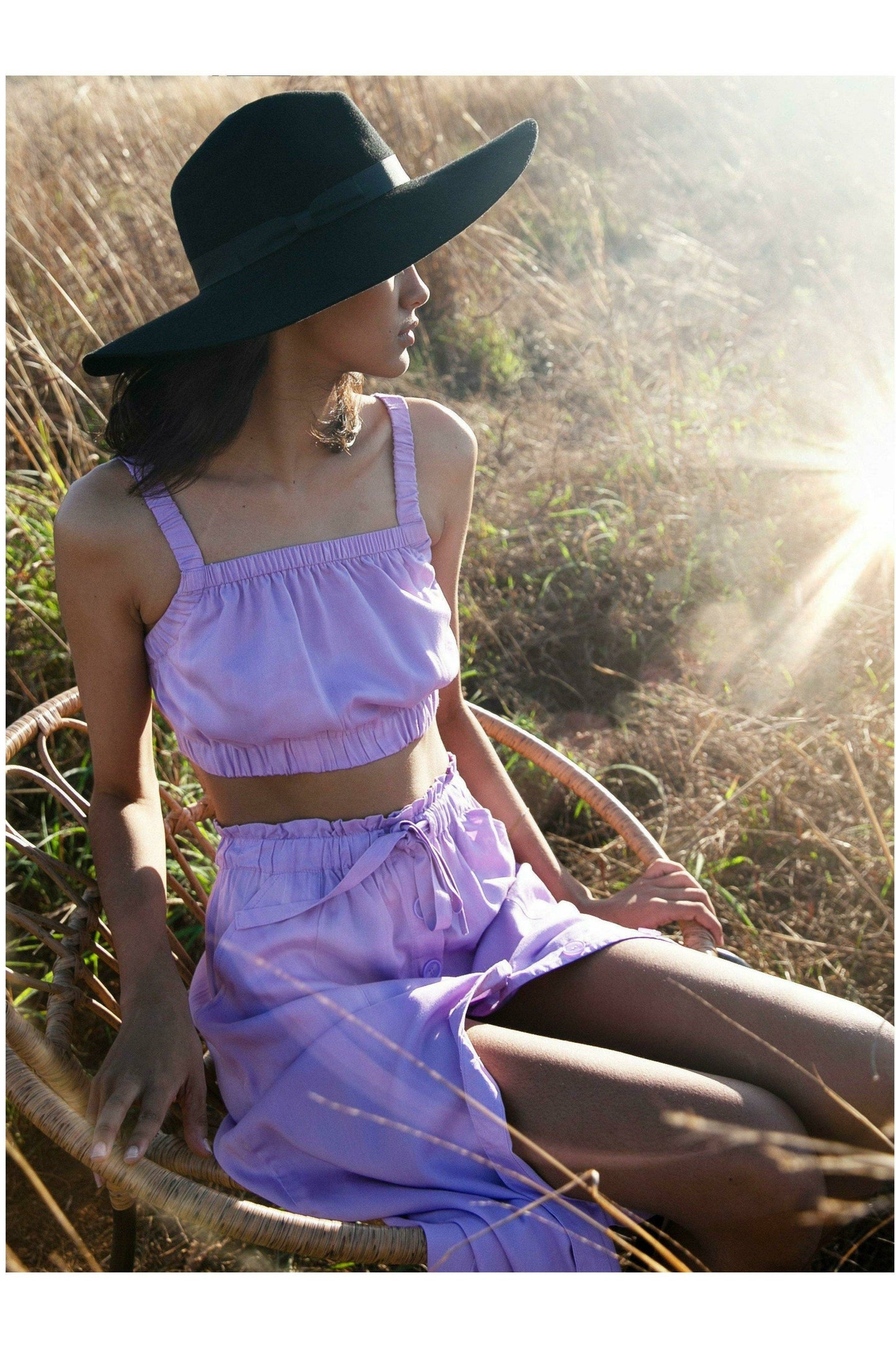 Essentials Lilac Loren Midi Skirt