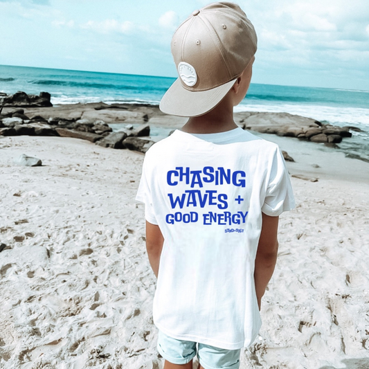 CHASING WAVES + GOOD ENERGY TEE- KIDS TSHIRT