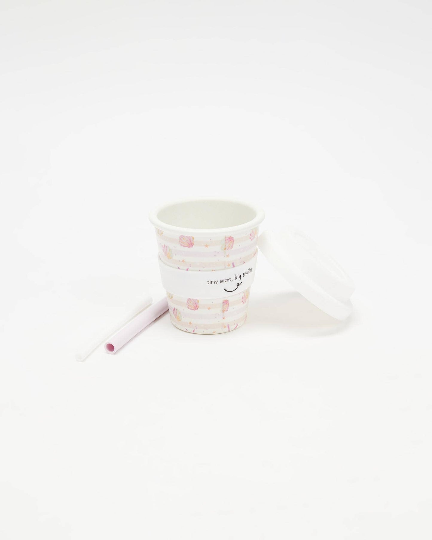 Itti Bamboo Baby Cino Cup + 2 Straws - Seashells